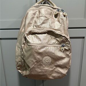 Kipling Shimmering Metallic Gold Backpack (Full Size) GUC